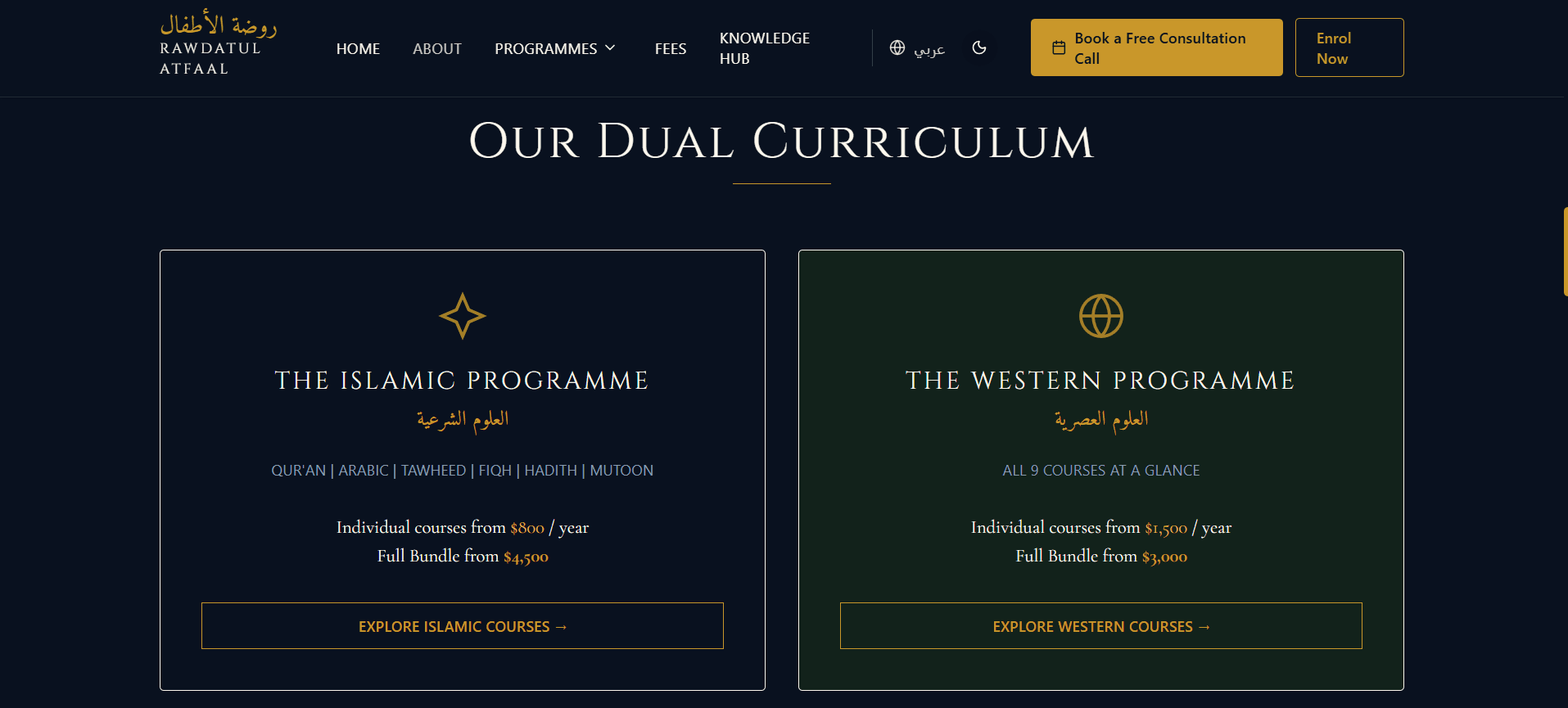 Rawdatul Atfaal: Two school programmes